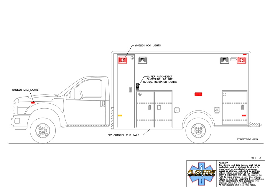 PL Custom Emergency Vehicles Ford Classic Drawing