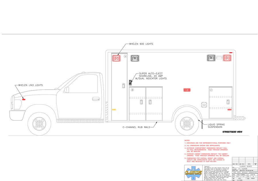 PL Custom Emergency Vehicles Dodge Classic Drawing